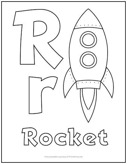 Alphabet letter coloring pages are perfect for toddlers, preschoolers, kindergartners, and first graders, to help reinforce letter recognition and writing skills. This one features the letter “R” and includes a picture of a rocket. Be sure to download and print the entire alphabet! Letter R Coloring Page, Free Preschool Printables Alphabet, Letter R Activities, Letter Coloring Pages, Monster Truck Coloring Pages, Lesson Plans For Toddlers, Abc Coloring Pages, Abc Coloring, Alphabet Worksheets Preschool