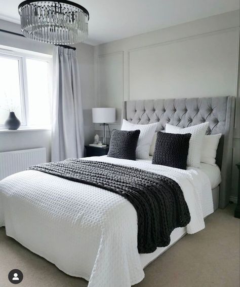 [CommissionsEarned] 36 Most Saved Grey Bedroom Headboard Ideas Tricks You'll Want To Use This Fall #greybedroomheadboardideas Grey Bedroom Ideas Apartment, Grey White Black Bedroom Ideas, Bedroom Decor Master Grey Black White, White Black And Grey Bedding, Grey Bed Frame Master Bedrooms, Grey Headboard And White Bedding, Light Grey Bed Black Furniture, Black White Grey Room Bedroom Ideas, Room Ideas Gray Bed Frames