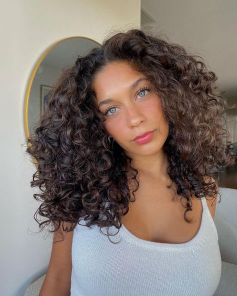 Aesthetic Curls, Jayme Jo, Shirt Curly Hair, 3a Curly Hair, Layered Curly Haircuts, 3b Hair, Style My Hair, Curly Hair Beauty, Haircut Inspo