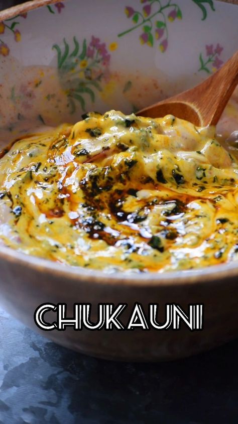 Priya Lakshminarayan- Recipe Developer | First Nepali recipe on my feed, and I can't keep calm!! I am in LOVE with this dish. It's called Chukauni. It's a spiced potato and yogurt… | Instagram Nepali Vegetarian Recipes, Yogurt Dishes, Nepali Recipes, Indian Sides, Curd Recipes, Yogurt Salad, Nepali Food, Poha Recipe, Recipe Developer