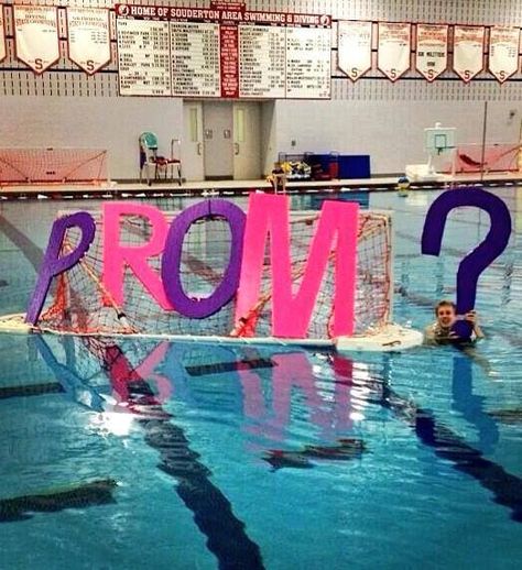 water polo invite Winter Formal Proposal, Sadie Hawkins Proposals, Formal Proposal, Creative Prom Proposal Ideas, Cute Hoco Proposals, Sadie Hawkins Dance, Formal Proposals, Cute Promposals, Prom Proposals