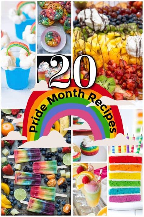 Pride Party Appetizers, Pride Party Food Ideas, Pride Appetizers, Pride Desserts Easy, Pride Month Baked Goods, Pride Month Food Ideas, Pride Brunch Ideas, Pride Month Food, Pride Dessert Ideas