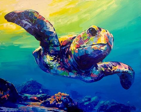 Wild Life | Dimitri Sirenko Art Abstract Sea Turtle Painting, Art Turtle, Turtle Homes, Sea Turtle Painting, Mermaid Poster, Turtle Watercolor, Sea Turtle Print, Turtle Wall Art, Underwater Painting