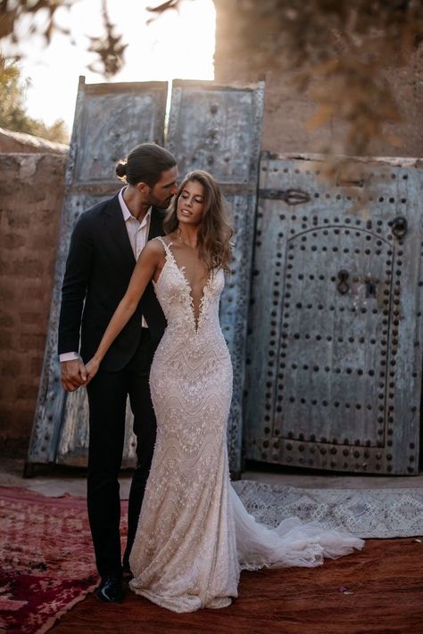 Fitted Plunge Wedding Dress, Deep V Neckline Wedding Dress, Sparkle Lace Wedding Dress, Sparkly Fitted Wedding Dress, Tight Lace Wedding Dress, Fitted Mermaid Wedding Dress, Wedding Dresses Fitted, Tali Photography, Beaded Wedding Dress Mermaid