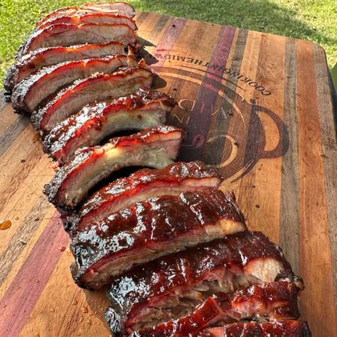 Smoked Baby Back Ribs - Cooking in the Midwest Cooking In The Midwest, Smoked Baby Back Ribs, Bbq Foods, Luke Brown, Food Beef, Honey Bbq Sauce, Traeger Recipes, Canned Cherries, Smoked Ribs