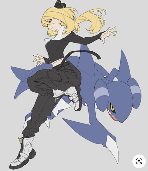 cynthia and gabite Elesa Pokemon, Pokemon Cynthia, Oc Pokemon, Pokemon Waifu, Pokemon Oc, Art Kawaii, Pokemon Memes, Pokemon Drawings, All Pokemon