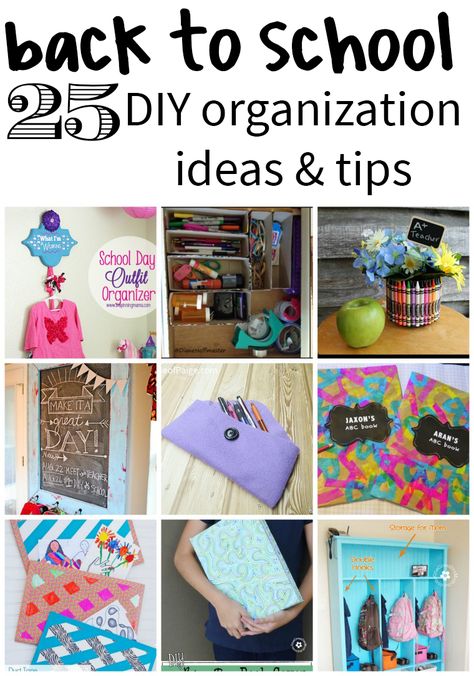 25 Back to School Organization Ideas & Tips Diy School Supplies Organization, School Room Organization, School Organization Ideas, Diy Organization Ideas, School Hacks Diy, Diy Organizer, Back To School Organization, Cute Teacher Gifts, Diy Back To School