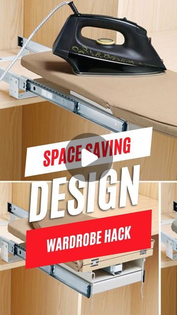 Iron Board In Wardrobe, Hidden Ironing Board, Interior Hacks, Smart Wardrobe, Closet Renovation, Ironing Board, Wardrobe Design, Saving Tips, Laundry Room