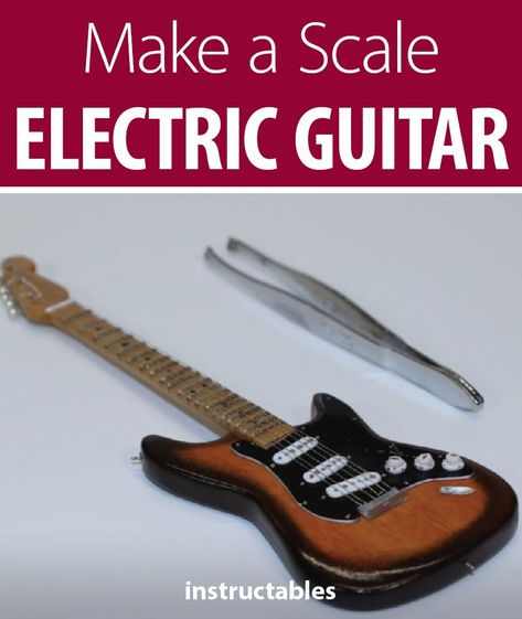 Make a 1/6 scale model of an electric guitar. #toy #miniature #fender #stratocaster Cardboard Guitar, Miniature Guitars, Diy Dollhouse Furniture Easy, Doll Furniture Diy, Mini Accessories, Good Job, Scale Models, Electric Guitar, Guitar