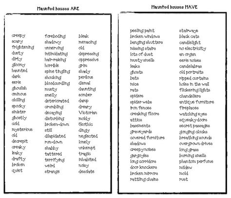 haunted house activities, haunted house writing prompts, words that describe a haunted house, alphabet games, haunted house games, Halloween games, Daily 5 for October, adjective activities, haunted house writing prompts, writing prompts for october Haunted House Activities, Halloween Adjectives, Haunted House Writing, Haunted House Games, Adjective Activities, Third Grade Halloween, Teaching Narrative Writing, Halloween Classroom Activities, Adjectives Activities