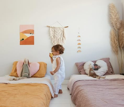 This is the big girls happy room We have moved them into the same together and they are loving it Now we are just waiting for our dream… Kids Rooms Shared, Happy Room, Shared Kids Room, Montessori Bedroom, Kids Room Inspiration, Kid Rooms, Montessori Baby, Shared Room, Toddler Bedrooms