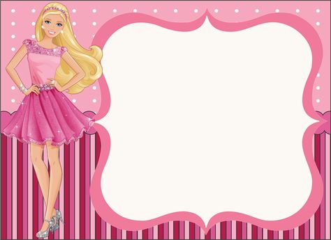 Barbie Template, Play Doo, Birthday Party Barbie, Barbie Png, Barbie Cowgirl, Barbie Birthday Invitations, Nametags For Kids, Birthday Barbie, Bday Party Kids