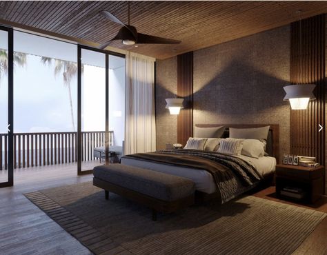 Tropical Modern Bedroom, Bali Style Bedroom, Modern Tropical Bedroom, Bali Room, Bali Bedroom, Balinese Interior, Bali Style Home, Hotel Room Interior, Japandi Bedroom