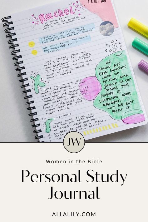 I embarked on a personal study  challenge that involved studying 21 different women mentioned in the Bible, and it turned out to be an incredible experience.   I'm excited to share my journal pages with you, which I hope will inspire you to make a personal study about these women. #jw Jw Bible Reading Journal, Personal Study Ideas Jw, Personal Bible Study Ideas Jw, Jw Bible Study Ideas, Jw Personal Study Ideas Jehovah Witness, Personal Study Jw, Jw Bible Reading, Jw Bible Study, Jw Personal Study