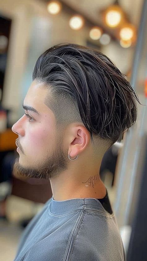 Undercut Hairstyle Men Long, Men’s Undercut, Long Undercut Men, Long Hair Hairstyles For Men, Hair With Shaved Sides, Long Hair Undercut, Mens Long Hair Undercut, Undercut Hairstyles For Men, Long Undercut