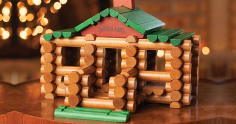 Pioneer Activities, Toy Gift Guide, How To Build A Log Cabin, Hitching Post, Lincoln Logs, Sustainable Toys, Construction Toy, Wood Logs, 100th Anniversary