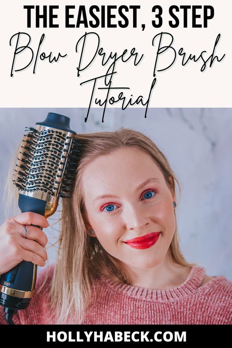 Blow Dryer Brush Tutorial, Dryer Brush Tutorial, Round Brush Hair Dryer, Blow Dry Hair Straight, Blow Dry Curls, Dry Long Hair, Brush Tutorial, Blow Dryer Brush, Hair Blowout