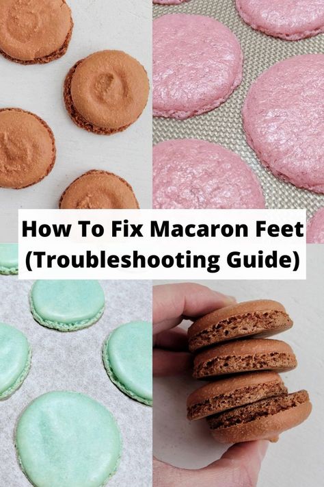 various macarons with ruined feet. Macaron Troubleshooting, How To Get Tall, Make Macarons, French Meringue, Macaron Filling, How To Make Macarons, Macaroon Recipes, Macaron Recipe, French Macarons