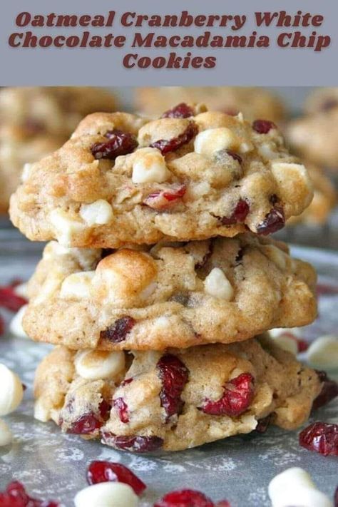 Oatmeal Cranberry White Chocolate Macadamia Chip Cookies - naturlifehouse Oatmeal Cranberry White Chocolate, Peach Pie Filling Recipes, White Chocolate Chip Macadamia Nut Cookies, Cranberry White Chocolate Chip Cookies, White Chocolate Macadamia Cookies, Cranberry Cookies Recipes, Cranberry White Chocolate, White Chocolate Macadamia Nut Cookies, Macadamia Cookies