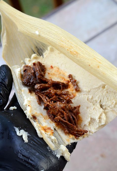 Brisket Tamales Recipe, How To Roll Tamales, Brisket Tamales, Brisket Meat, Make Tamales, Sweet Tamales, Bbq Grilling Recipes, How To Make Tamales, Mexican Main Dishes