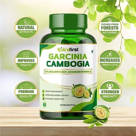 Nutrafirst Garcinia Cambogia Tablets (800mg) with 70% HCA & Green Tea Extract | Natural Weight Management | Improves Digestion | 60 x 2 Tablets for Men & Women Improve Energy Levels, Garcinia Cambogia, Green Tea Extract, Improve Digestion, Packaging Labels, Energy Level, Weight Management, Dietary Supplements, Green Tea