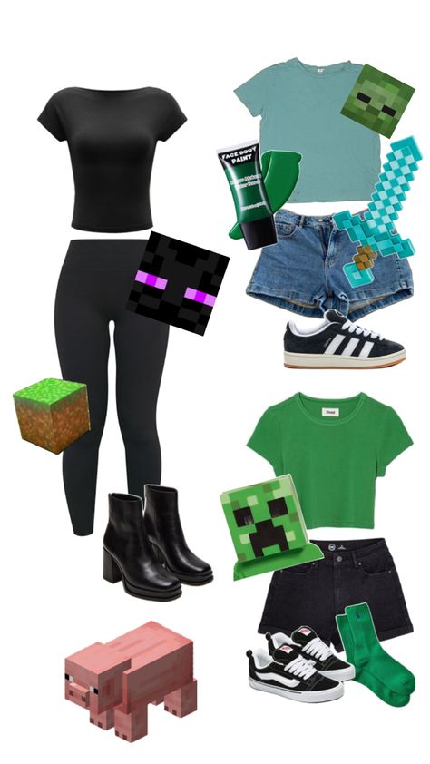 Minecraft Zombie Costume, Zombie Costume Women, Creeper Costume, Minecraft Zombie, Minecraft Costumes, Minecraft Characters, Zombie Costume, Costume Women, Costume Diy