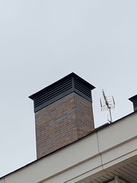 Modern Chimney Cap, Chimney Caps, Chimney Design, Roof Vent, Residential Building Design, Chimney Cap, Bear Creek, Building Roof, Roof Vents