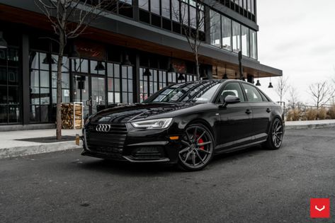 Audi A4 B9 S-Line Trim - Anthracite Color- HYBRID FORGED SERIES: HF-3 - Vossen Wheels Car Vision Board, Audi A4 Black, Audi Wheels, Black Audi, Vossen Wheels, Audi S4, Lamborghini Gallardo, German Cars, Travel Design