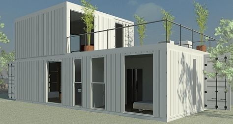 Shipping Container Homes & Buildings: Prefab Modular Two 40' HC and Two 20' HC Shipping Containers Home, Spain Skin Architecture, Forest House Ideas, Container Home Designs, Cordoba Spain, Shipping Container Home Designs, Shipping Container Home, Casa Container, Construction Plan, Shipping Container House