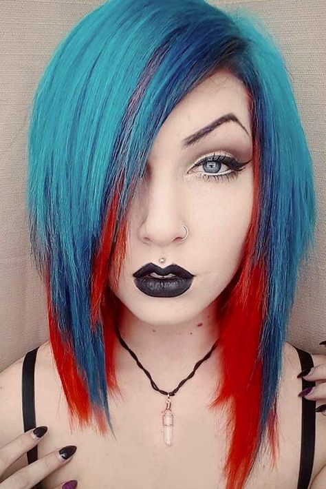 Are you searching for emo hair styles that can convey your sensitive and emotional self? Would you like to learn more about emo hairstyles? Check out our photo gallery to see the brightest and coolest emo looks. #emohair #emohairstyles #haircolor #mediumhair Punk Hair Color Ideas, Bright Color Hair, Halloween Hair Color Ideas, Halloween Hair Color, Emo Hair Color, Dark Fall Hair Colors, Red Hair Extensions, Dark Fall Hair, Copper Red Hair