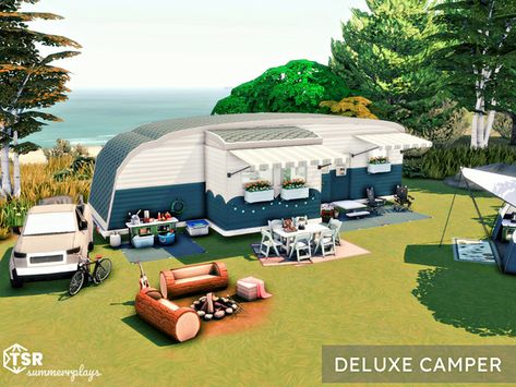 Brindleton Bay, Beach Camper, The Sims 4 Lots, Lets Be Friends, Sims 4 Cas Mods, Sims Free Play, Sims 4 House Plans, Sims 4 House Building, Island Villa