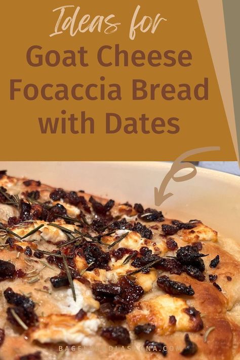 You'll love making this recipe for focaccia bread topped with goat cheese and dates. It is a sweet and savory Italian homemade bread with delicious toppings that's perfect for a party or holiday celebration. Sweet Focaccia Bread, Cheese Focaccia Bread, Sweet Focaccia, Quick Banana Bread Recipe, Cheese Focaccia, No Rise Pizza Dough, Italian Recipes Traditional, Easy Pasta Dishes, Cheese Platter