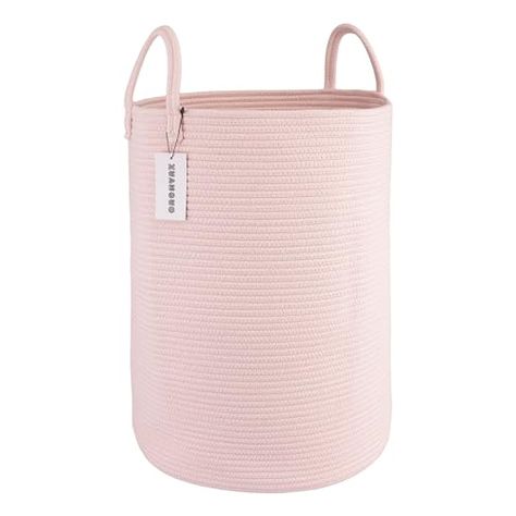 Rope Laundry Basket, School Necessities, Pink Laundry, Basket For Living Room, Aesthetic Items, Room Wishlist, Basket Hamper, Towel Basket, Nursery Hamper