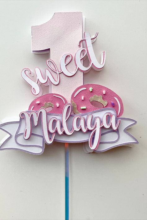 First Birthay cake smash/small cake topper Sweet One First Birthday Cake, Sweet One Cake Topper, Sweet One Cake, Sweet One First Birthday, Donut Cake Topper, Smash Cake First Birthday, Cake First Birthday, One Cake Topper, First Birthday Cake Topper