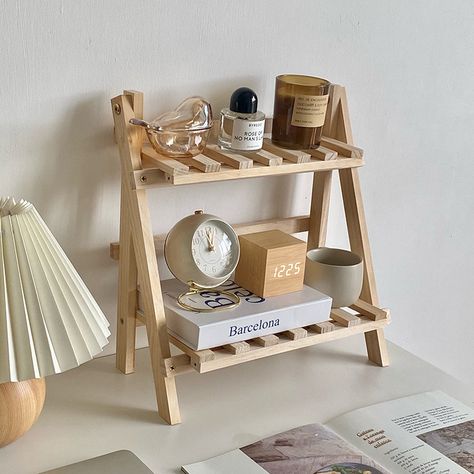 Double Layer Adjustable Wooden Bookshelf Stationery Organizer Shelves Flower Pot Rack Kitchen Cabinet Storage Holders Spice Rack - Storage Holders & Racks - AliExpress Layer Shelf, Bamboo Texture, Wooden Rack, Desk Shelves, Desktop Storage, Corner Shelves, Functional Storage, Wooden Storage, Desk Storage