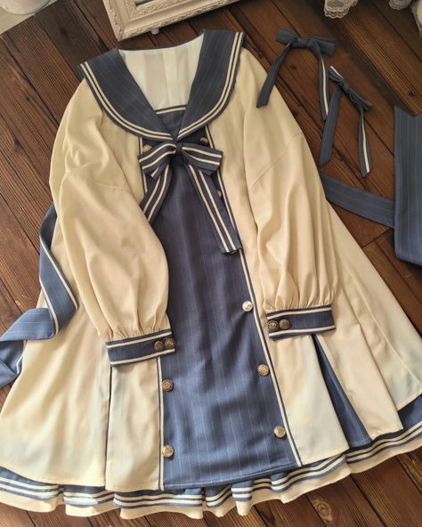 👀Sailor Lolita dress with sailor collar design, 3 colors available. 👗Full set includes a dress, a choker and a pair of hairclips. 🛒Price: $ 69.50 👉Search 'CTL-028' on devilinspired.com #devilinspired #sailordress #sailorfashion #lolitacoord #lolitafasion #sailorlolita Steampunk Fashion Female, Steampunk Fashion Male, Gothic Skirts, Sailor Fashion, Sailor Dress, Sailor Collar, Winter Dress, Collar Designs, Outfits With Hats