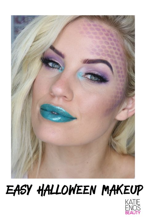 Mermaid Eye Makeup Halloween, Ursula Makeup For Kids, Mermaid Makeup Halloween Kids Easy, Mermaid Eyeshadow Tutorial, Easy Mermaid Makeup Tutorial, Simple Ursula Makeup, Mermaid Makeup Easy, Mermaid Makeup For Kids, Diy Mermaid Makeup