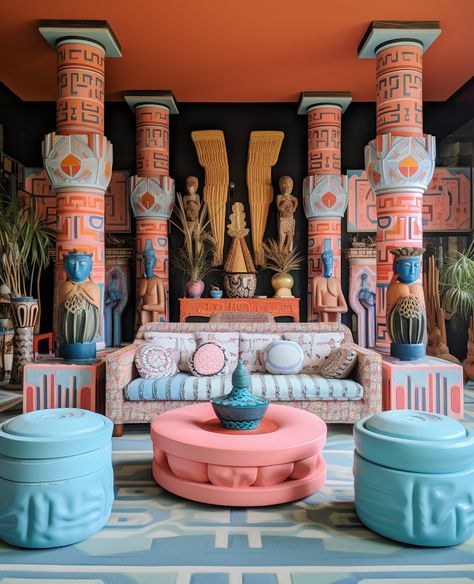 Egyptian Interior Design, Egyptian Interior, Egyptian Bedroom, Design Living Room Ideas, Spa Like Bathrooms, Egyptian Design, Egyptian Inspired, Floral Interior, Coastal Living Room