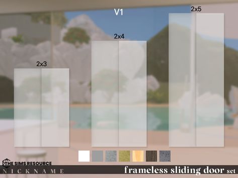 The Sims Resource - frameless sliding door set Sims 4 Cc Sliding Glass Door, Sims 4 Tall Door Cc, Sims 4 Door Cc, Sims 4 Doors And Windows Cc, Glass Door Sims 4 Cc, Sims 4 Cc Stained Glass Door, Ts4 Doors And Windows Cc, Frameless Window, Frameless Sliding Doors