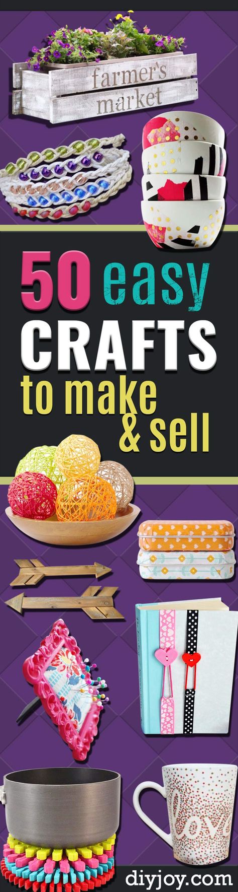 Easy Crafts To Make and Sell - Cool Homemade Craft Projects You Can Sell On Etsy, at Craft Fairs, Online and in Stores. Quick and Cheap DIY Ideas that Adults and Even Teens Can Make http://diyjoy.com/easy-crafts-to-make-and-sell Diy Para A Casa, Presente Diy, Crafts For Teens To Make, Ge Bort, Diy Bricolage, Sell Diy, Light Crafts, Craft Show Ideas, Crafts To Make And Sell