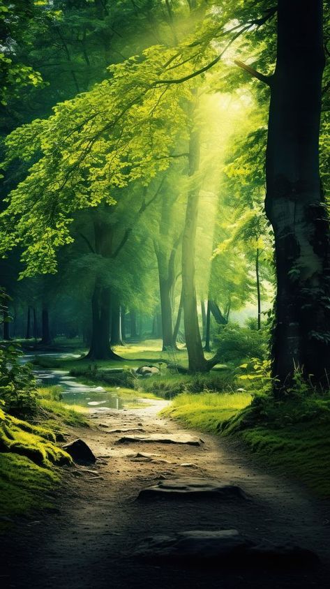 Nature nature forest landscape. AI generated Image by rawpixel. | premium image by rawpixel.com Forest Background Landscape, Nature Moodboard, Celestial Crown, Sheperd Dogs, Peaceful Aesthetic, Abstract Jungle, Jungle Background, Wallpaper Forest, Android Wallpaper Art