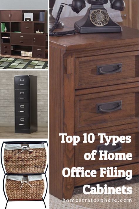 Choose from these top 10 very different types of home office filing cabinets for your home office. These storage furniture are very handy and in some cases stylish for storing documents. Find classic, organic, and modern home office filing cabinets in this awesome list. Office File Cabinet Organization, Stylish Filing Cabinet, File Cabinet Ideas, Wooden File Cabinet, Home Stratosphere, Home Office Filing Cabinet, Furniture Design Sketches, Office Files, File Cabinets