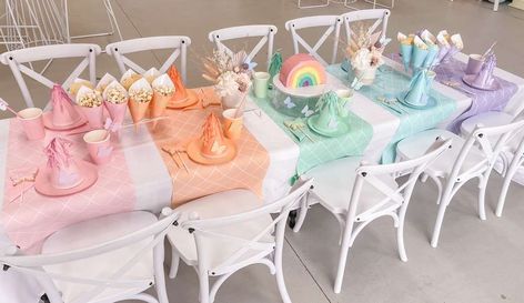 Pastel Dessert Table Ideas, Rainbow Birthday Centerpieces, Pastel Party Table, Pastel Themed Birthday Party Decorations, Pastel Party Theme, Pastel First Birthday Party, Cookie Lollipops, Pastel Rainbow Birthday Party, Pastel Birthday Party