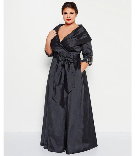 Women's Plus Size Wrap Ballgown  #motherofthebride #motherofthegroom #TCarolyn #formalwear, #eveningdress #plussize #couture #gala #gown #dress #cocktaildress #partydress #vestidos Plus Size Filipiniana Gown, Black Tie Gala Dress Plus Size, Plus Size Ballgown Evening Gowns, Plus Size Filipiniana, Adele Fashion, Draping Gown, Plus Size Ballgown, Plus Size Evening Wear, Black Tie Gala Dress