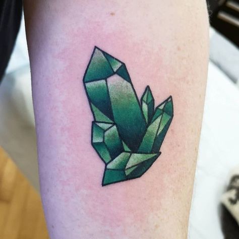 Kryptonite Tattoo, The Wrist Tattoo, Crystals Tattoo, Superman Kryptonite, Brighton Tattoo, Stone Tattoo, Amsterdam Tattoo, Green Tattoos, Jewel Tattoo