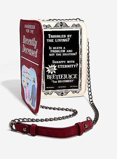 Beetlejuice Gifts, Beetlejuice Handbook, Handbook For The Recently Deceased, Johnny Depp Movies, Michael Keaton, Latest Bags, Bag Chain, Travel Tattoo, Beetlejuice