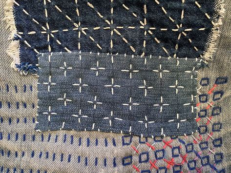 How To Mend Your Jeans Using Sashiko Stitching — Waste Free Planet Stitching On Jeans, Sashiko Boro, Craft Cupboard, Sashiko Stitching, Boro Stitching, Denim Repair, Mending Clothes, Second Hand Clothing, Frixion Pens