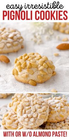 Italian Almond Paste Cookies, Almond Paste Cookies Italian, Pignoli Cookies Recipe Italian, Almond Paste Cookies, Pignoli Cookies, Almond Paste Recipes, Italian Donuts, Italian Cookie, Italian Christmas Cookies