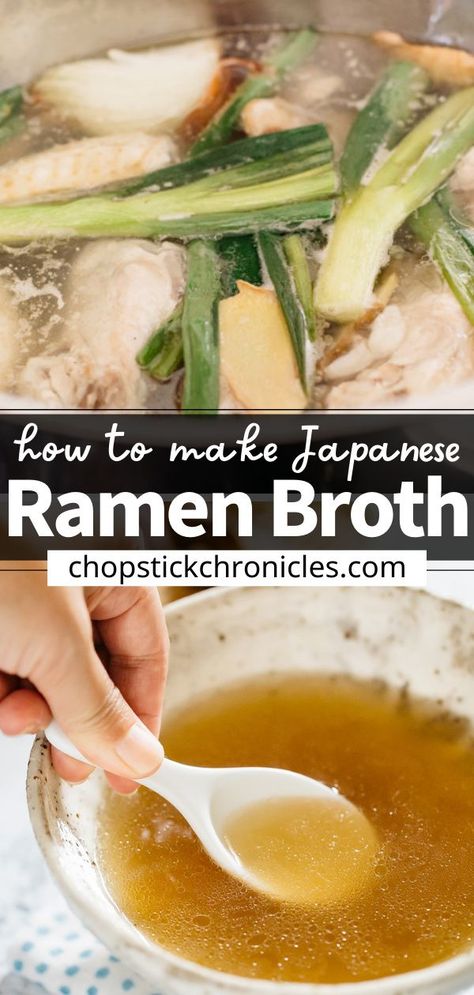 Ramen Broth Recipe, Homemade Ramen Broth, Asian Broth, Ramen Toppings, Ramen Broth, Homemade Ramen, Japanese Ramen, Asian Soup, Ramen Recipes