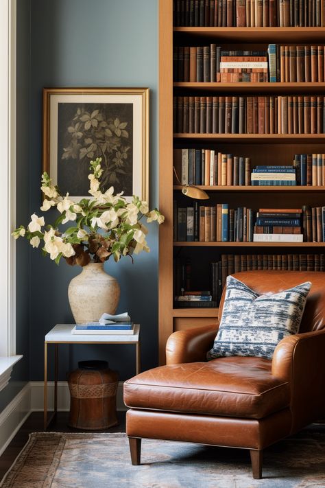 80+ Home Library Ideas for The Ultimate Book Lover's Sanctuary Home Library Ideas, Cozy Home Library, Home Library Rooms, Library Living Room, Home Office Library, Cozy Places, Library Room, Room Library, Home Library Design